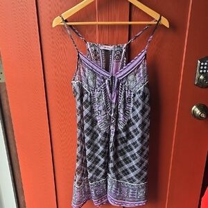 Purple Patterned Women's Top